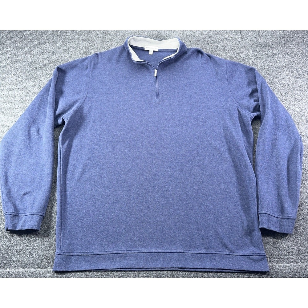 PETER MILLAR 1/4 Zip Men's XXL Blue Organic Cotton Luxury Golf Elevated EUC